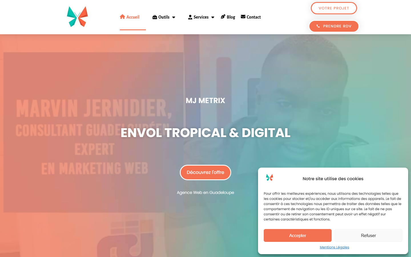 Aperçu du site de MJ METRIX