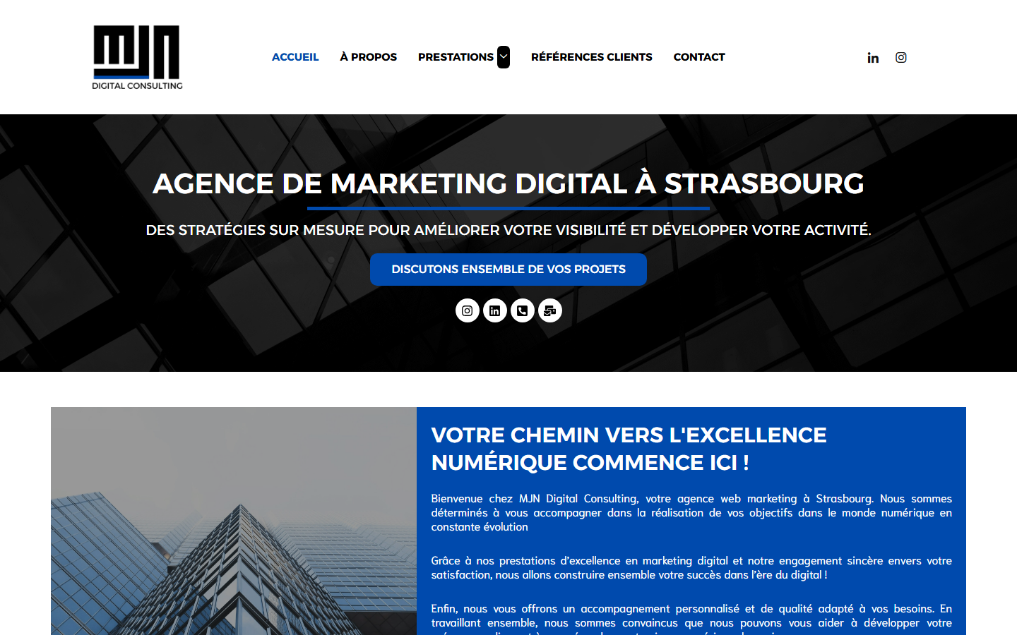 Aperçu du site de MJN DIGITAL CONSULTING