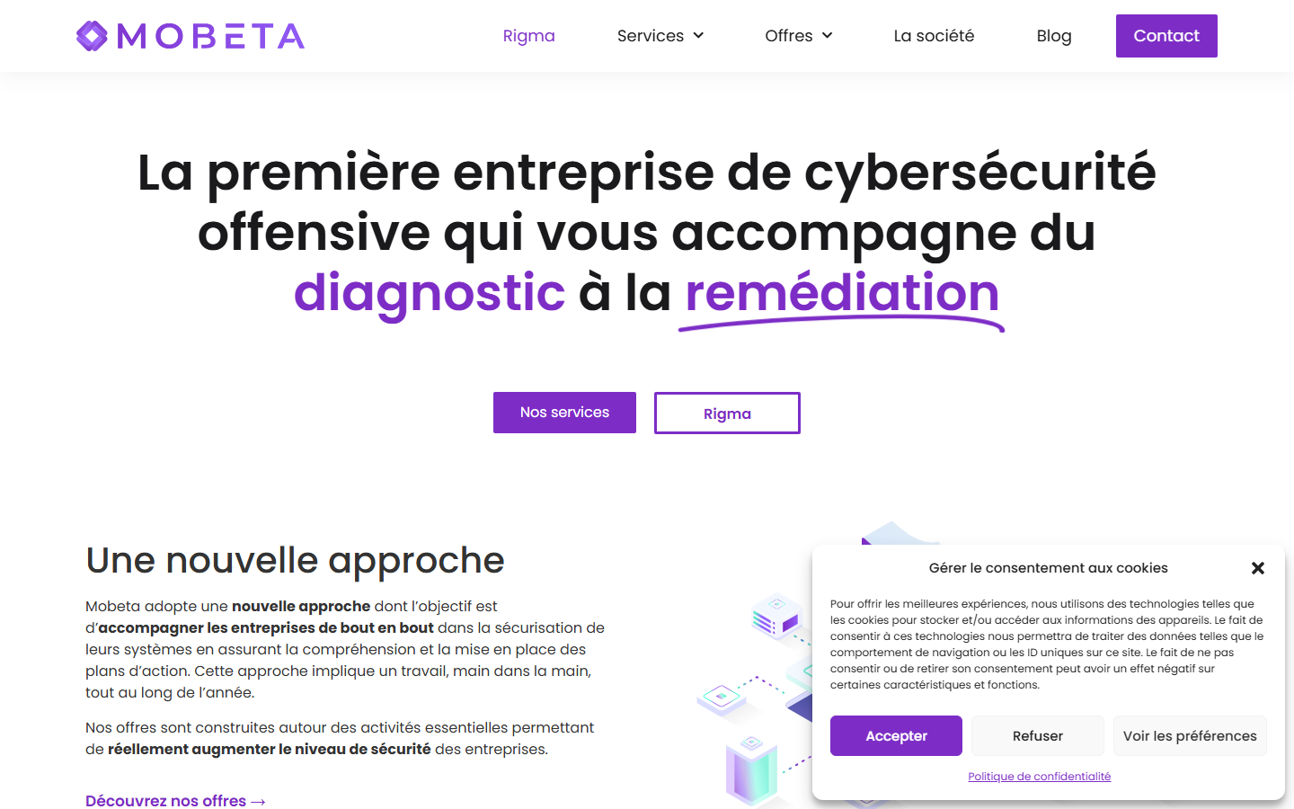 Aperçu du site de MOBETA