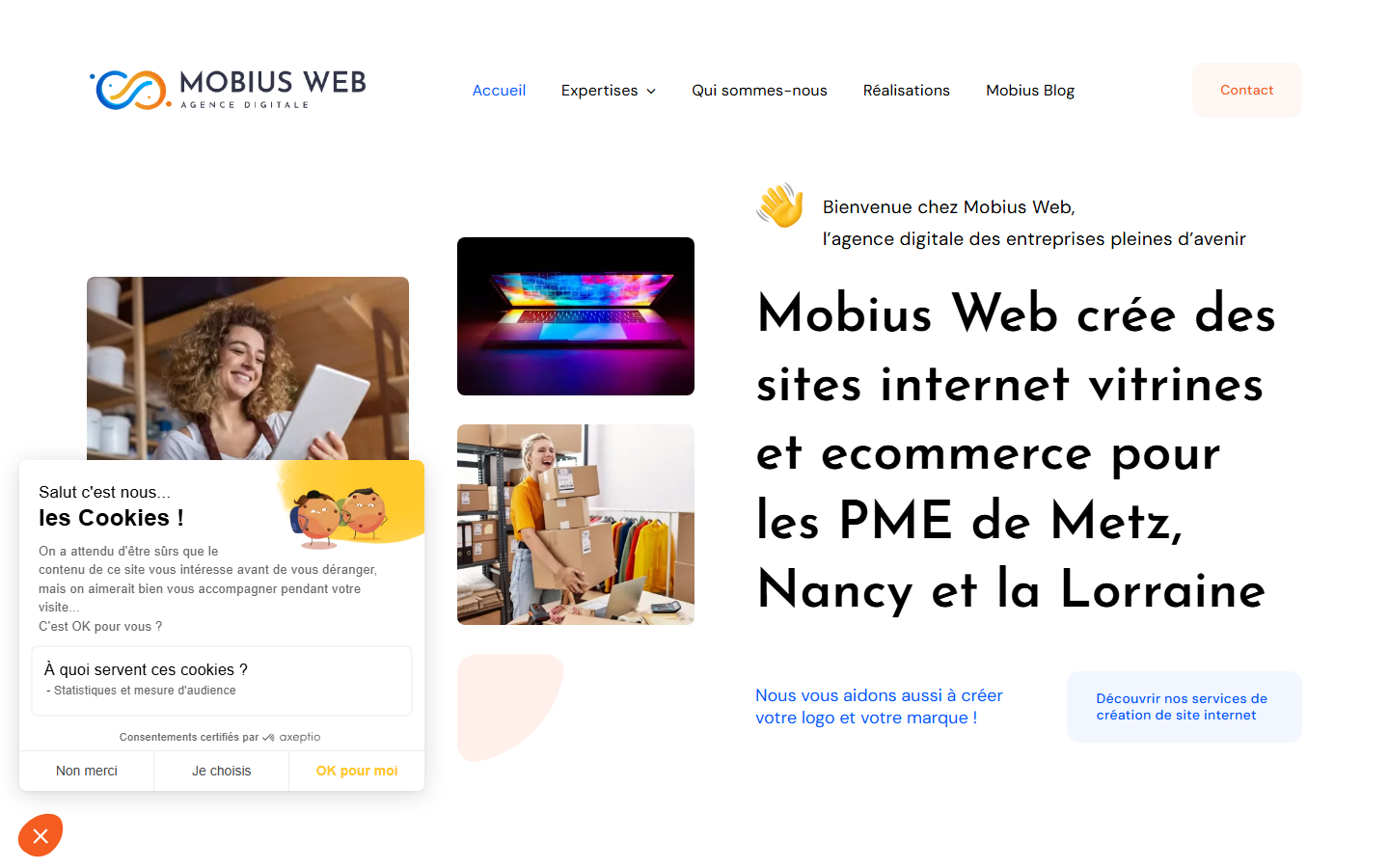 Aperçu du site de Mobius Web