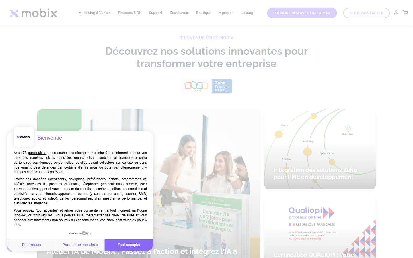 Aperçu du site de MOBIX