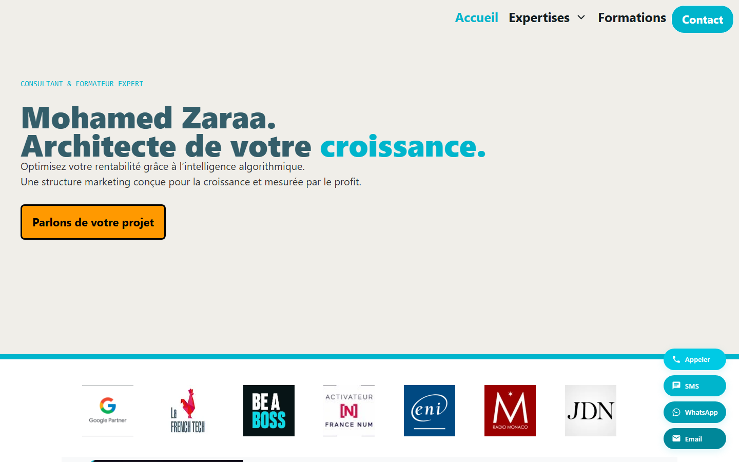 Aperçu du site de Consultant Google Ads Mohamed Zaraa