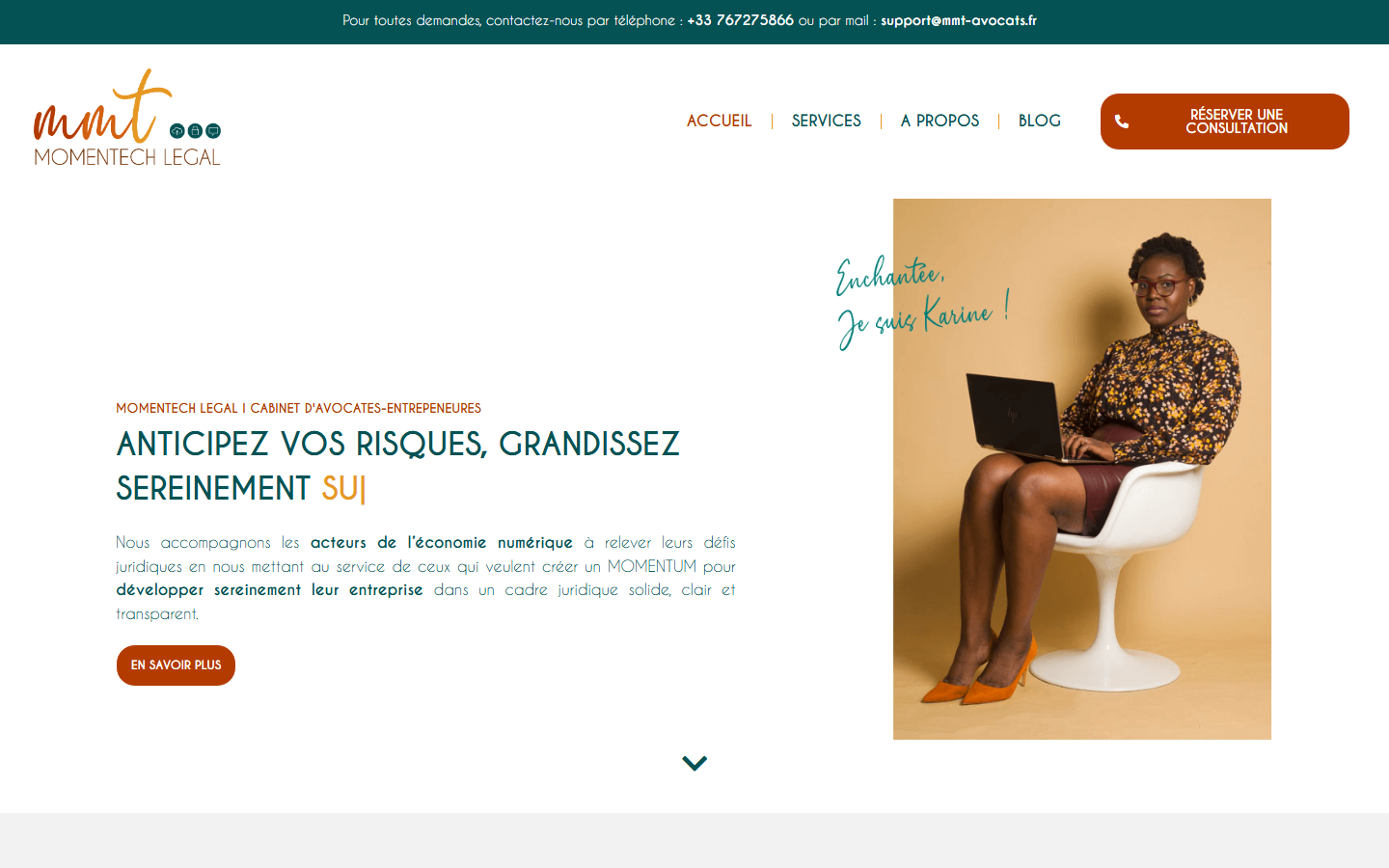 Aperçu du site de MMT Momentech Legal