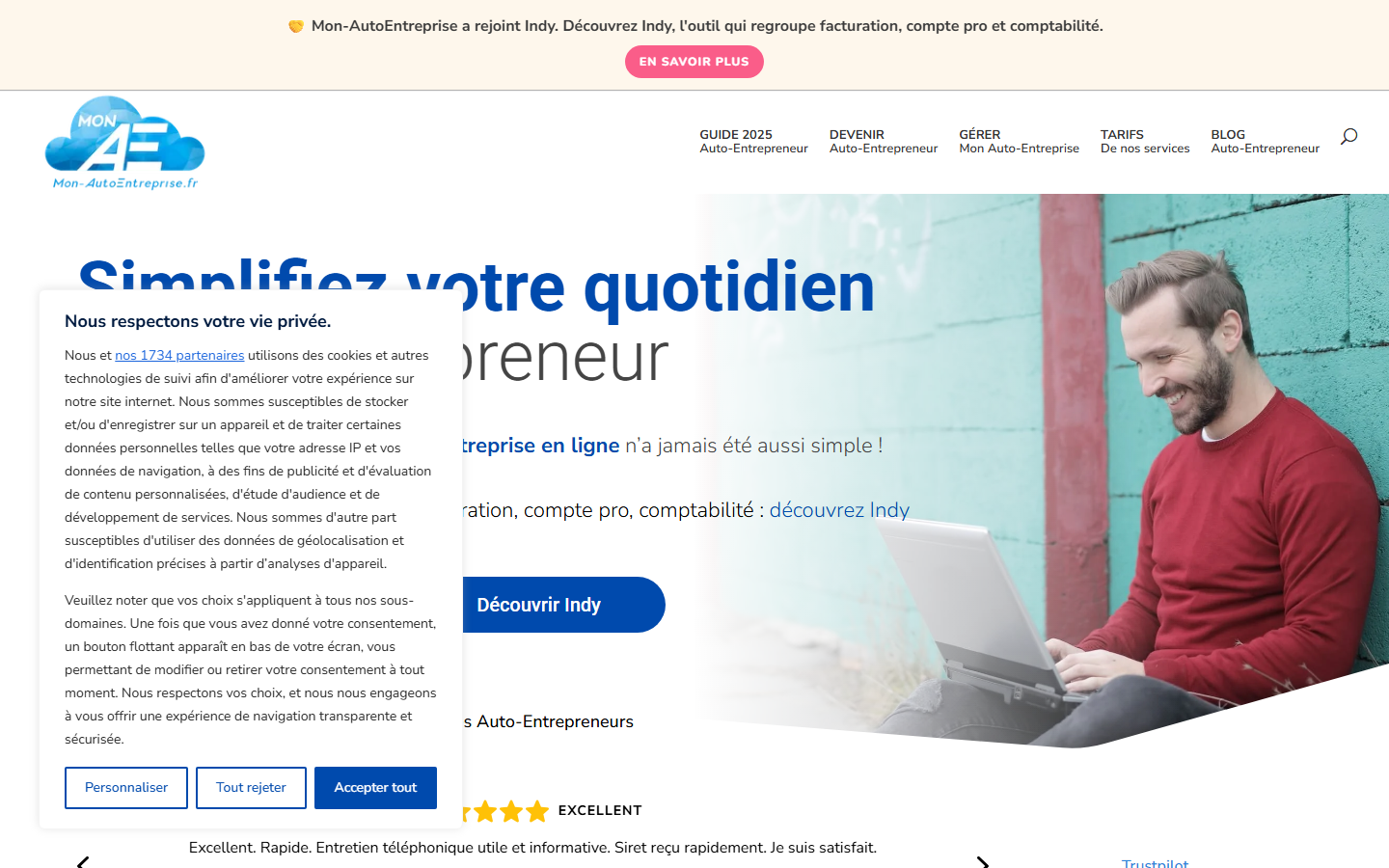 Aperçu du site de Mon-AutoEntreprise.fr