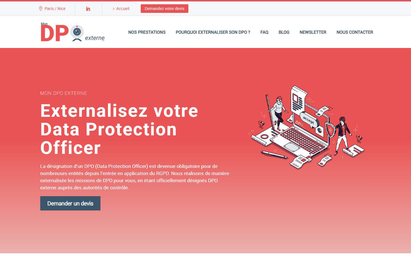 Aperçu du site de MON DPO EXTERNE