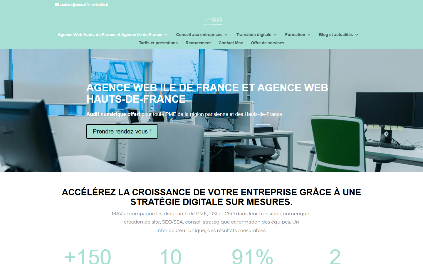 Aperçu du site de MonAffaireVisible
