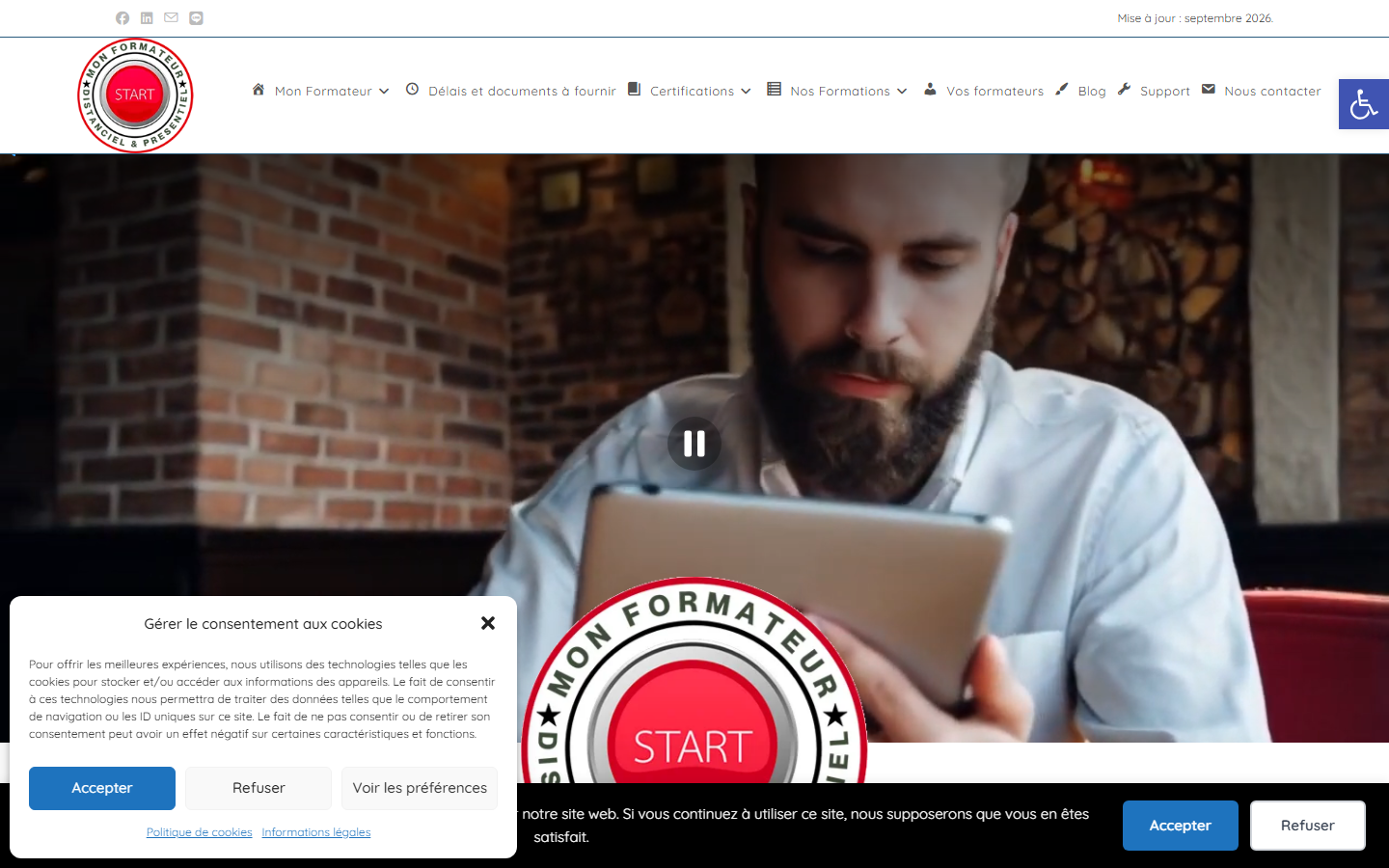 Aperçu du site de MON FORMATEUR