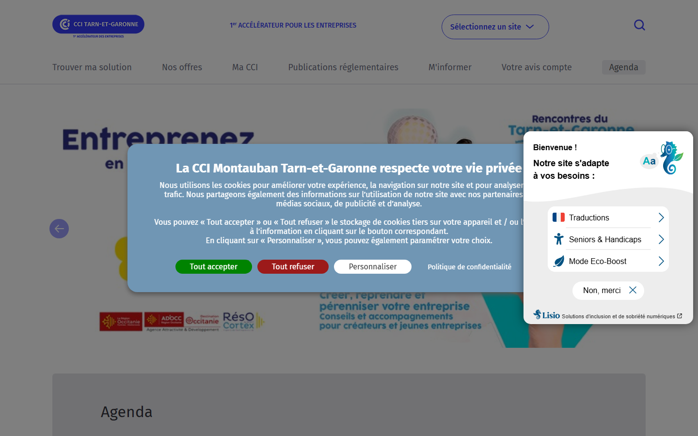 Aperçu du site de CHAMBRE DE COMMERCE ET D'INDUSTRIE TARN-ET-GARONNE
