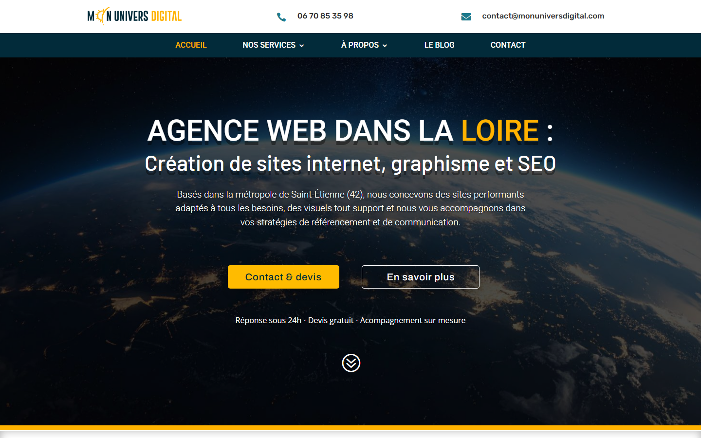 Aperçu du site de Mon Univers Digital