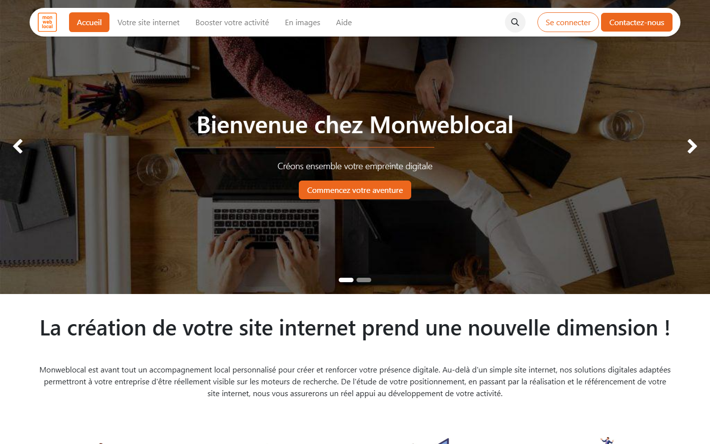 Aperçu du site de MONWEBLOCAL