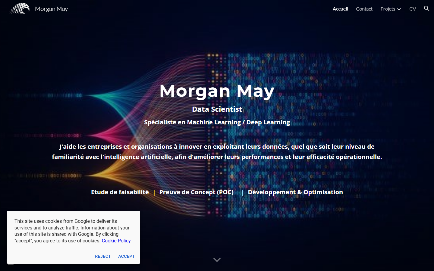 Aperçu du site de Morgan May EI