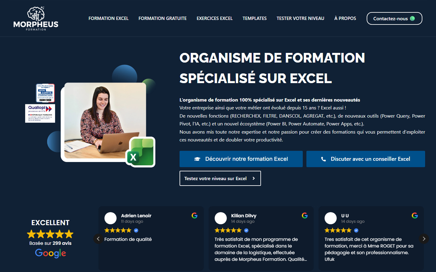 Aperçu du site de MORPHEUS FORMATION