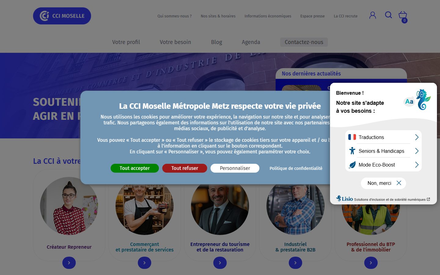 Aperçu du site de Chambre de commerce et d'industrie Moselle