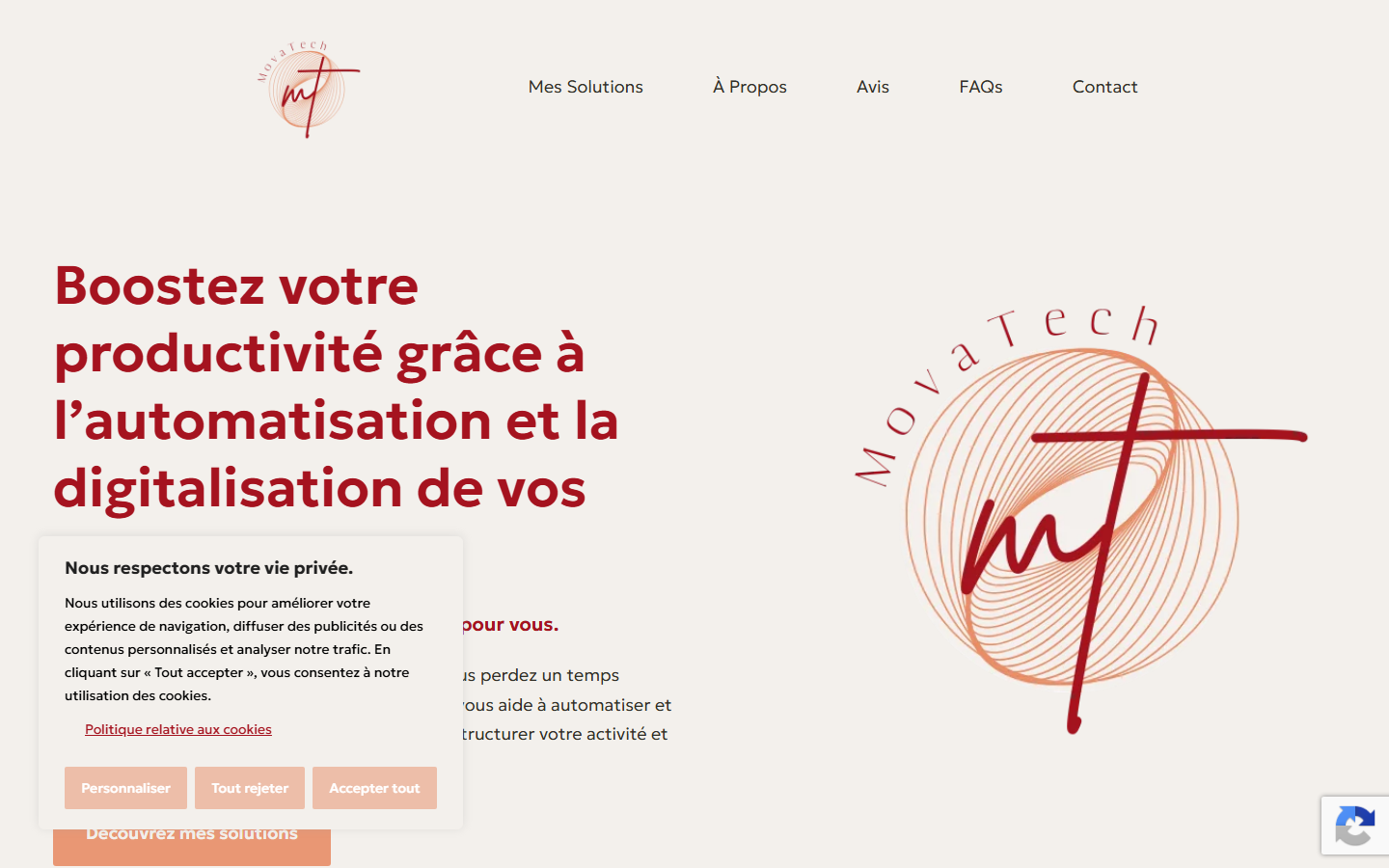Aperçu du site de MOVATECH