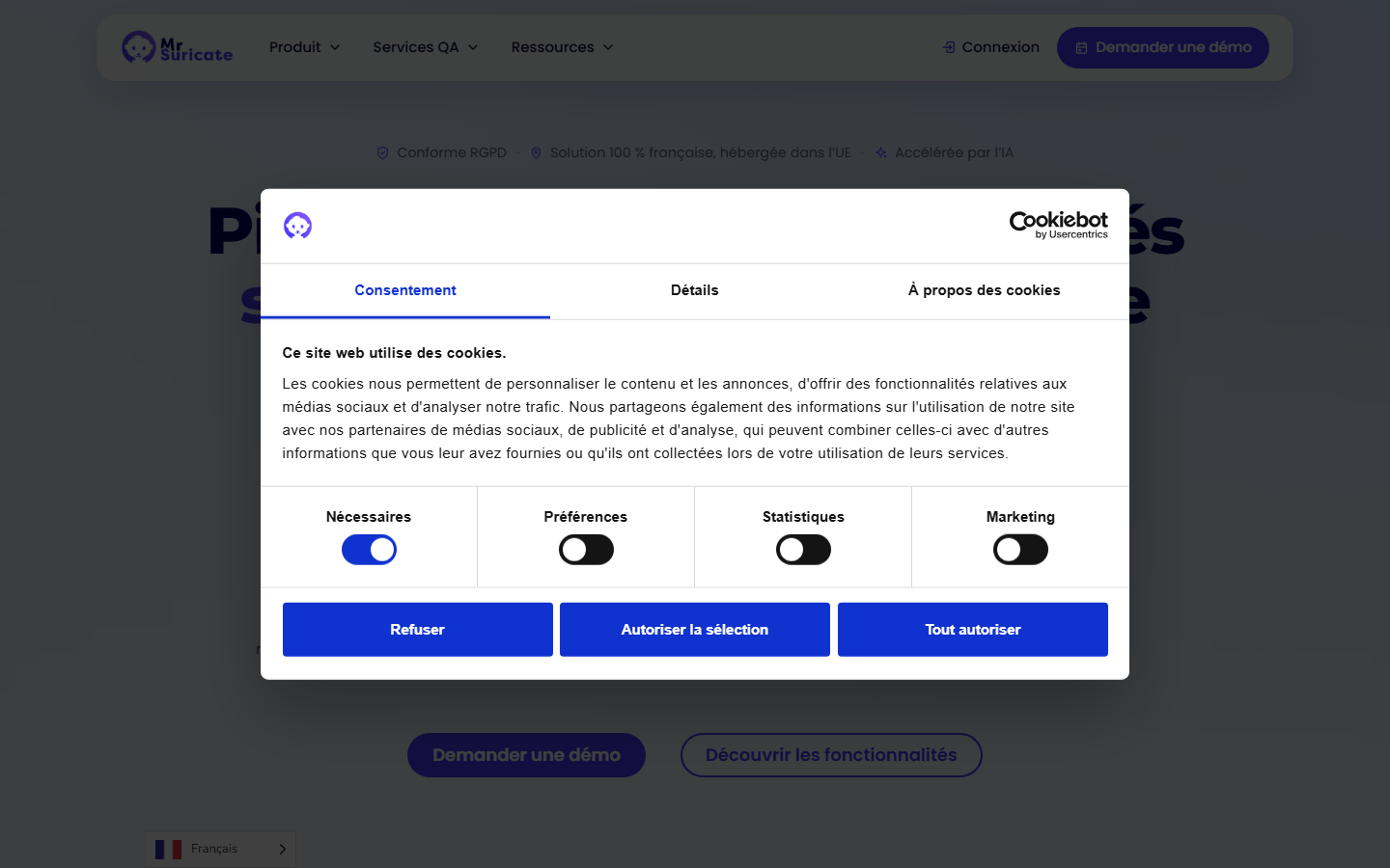 Aperçu du site de MR SURICATE