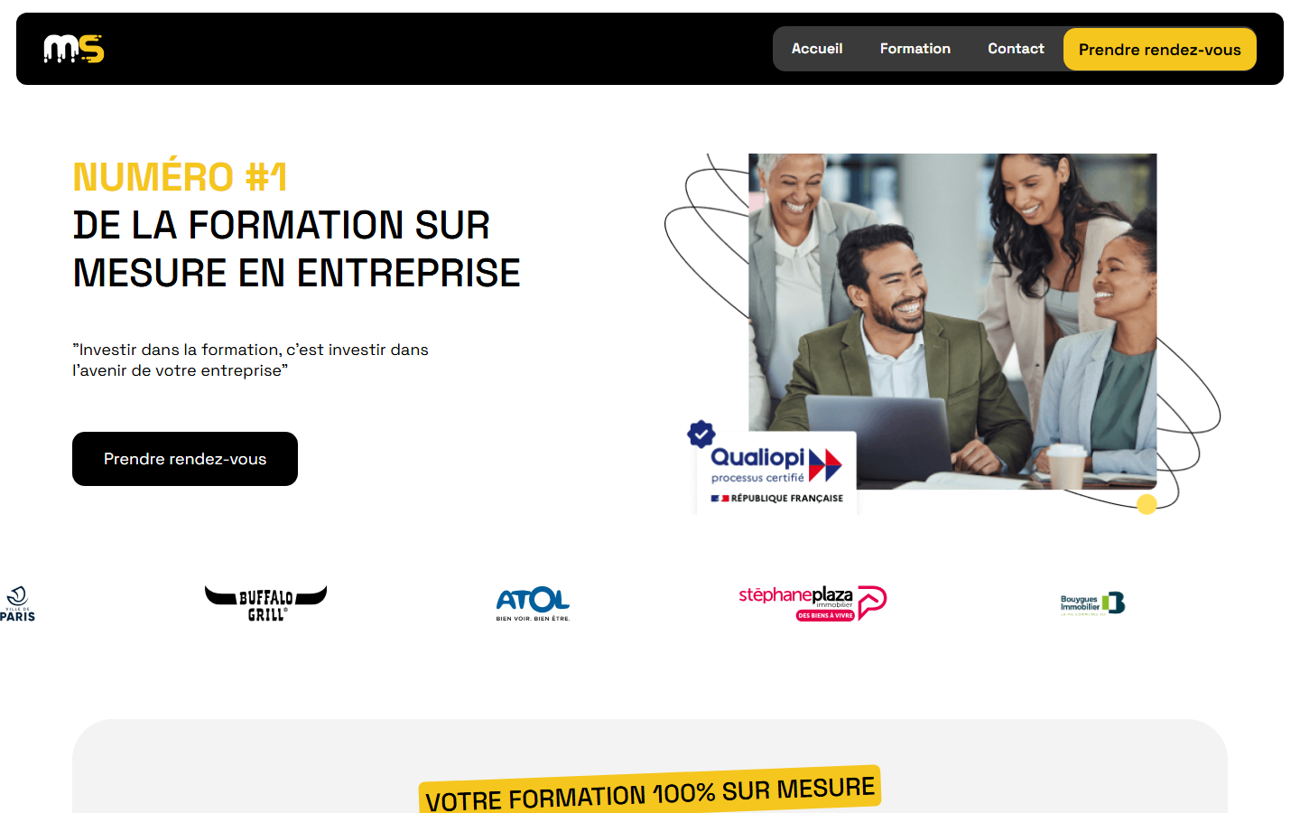 Aperçu du site de MS Formation