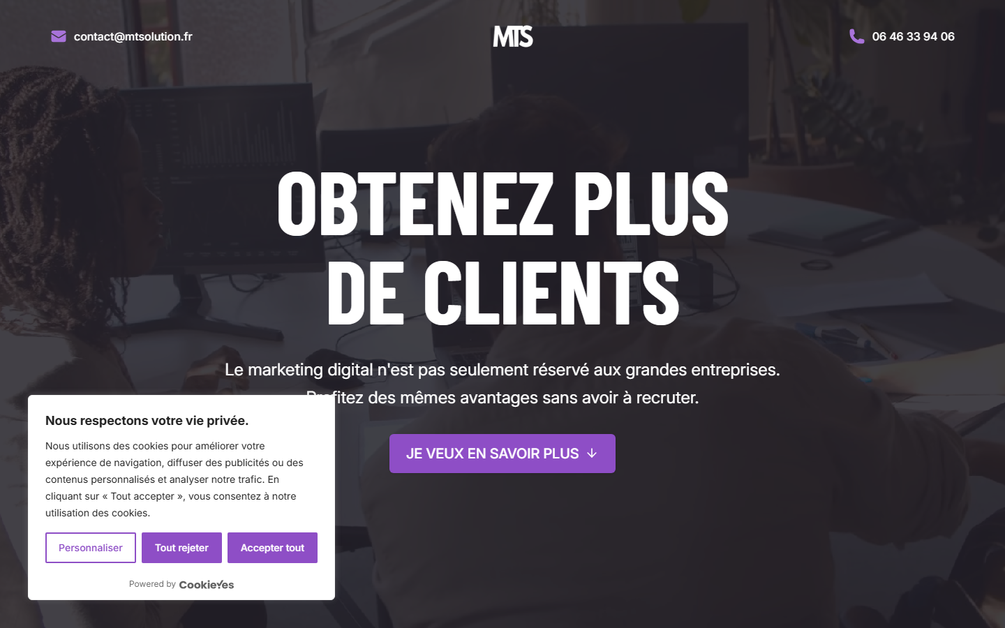 Aperçu du site de MT Solution
