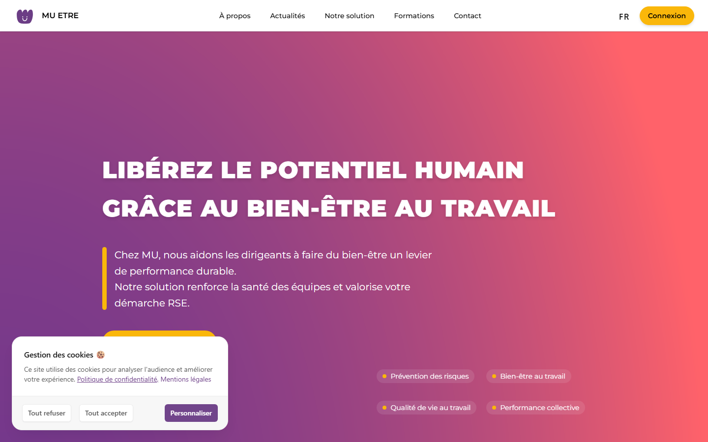 Aperçu du site de MU