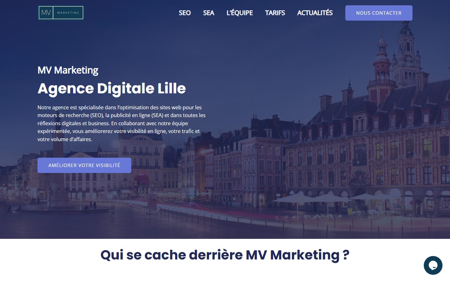 Aperçu du site de MV MARKETING