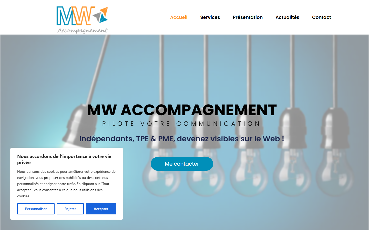 Aperçu du site de MW Accompagnement