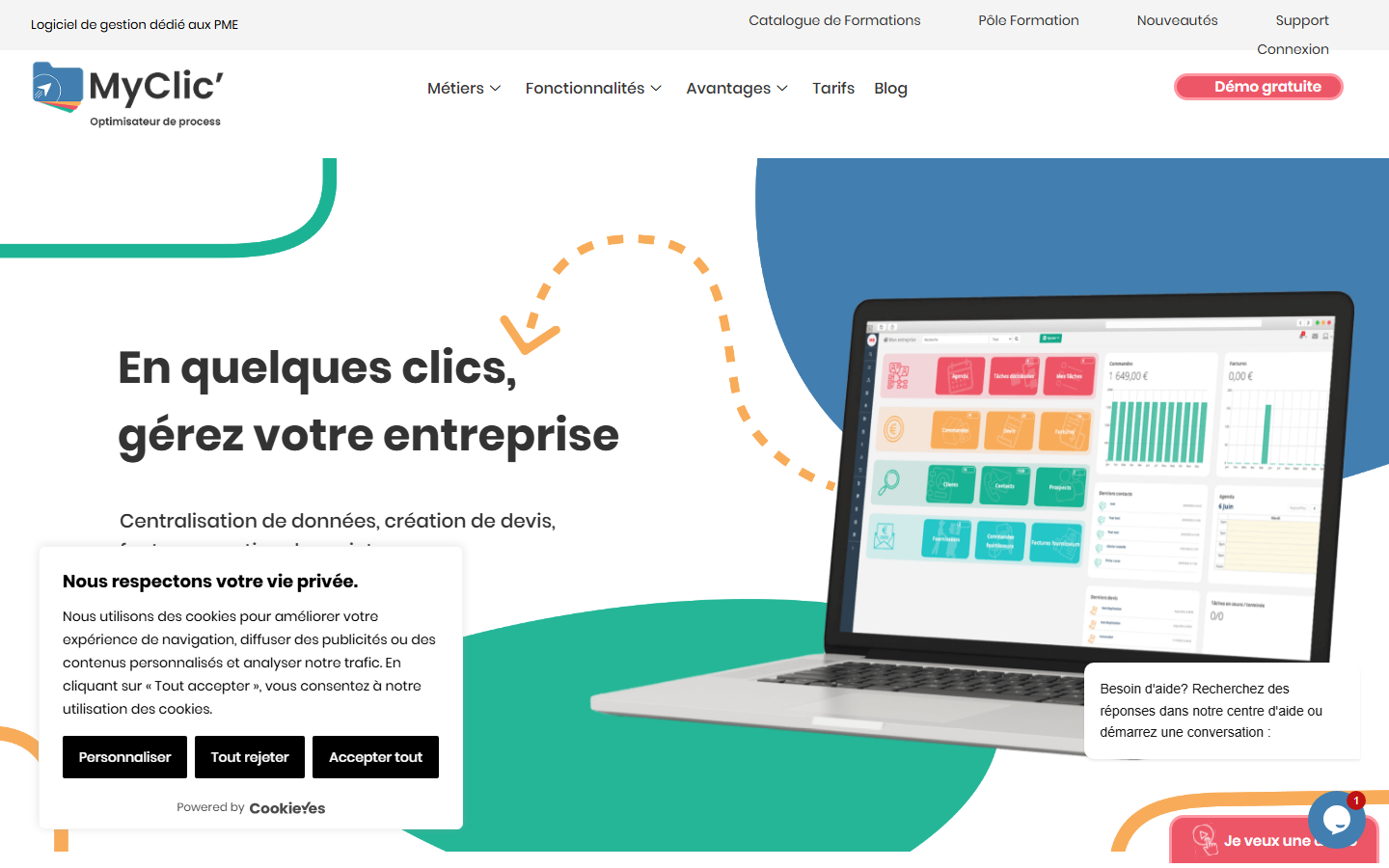 Aperçu du site de MyClic'