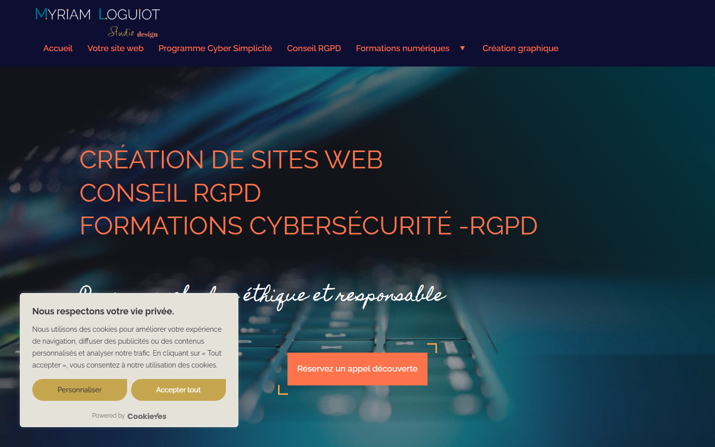 Aperçu du site de Myriam Loguiot