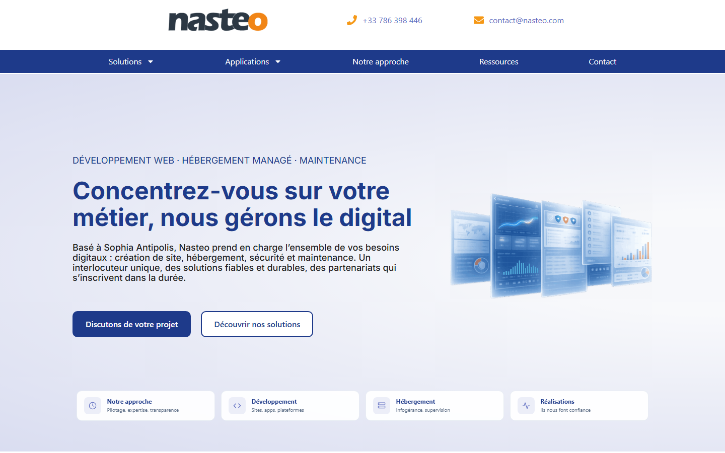 Aperçu du site de Nasteo
