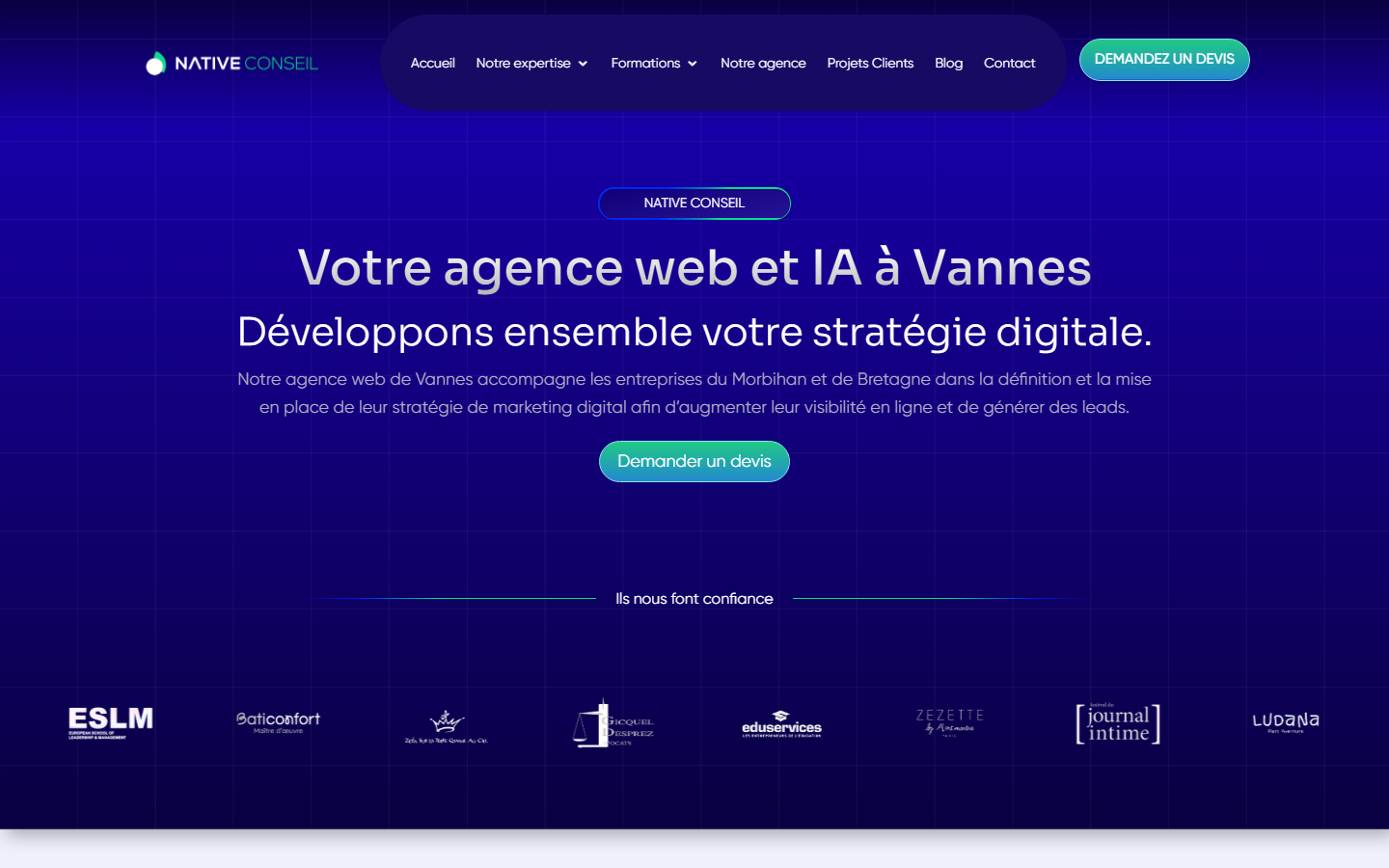 Aperçu du site de NATIVE CONSEIL