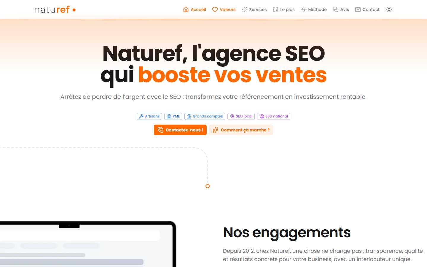 Aperçu du site de NATUREF