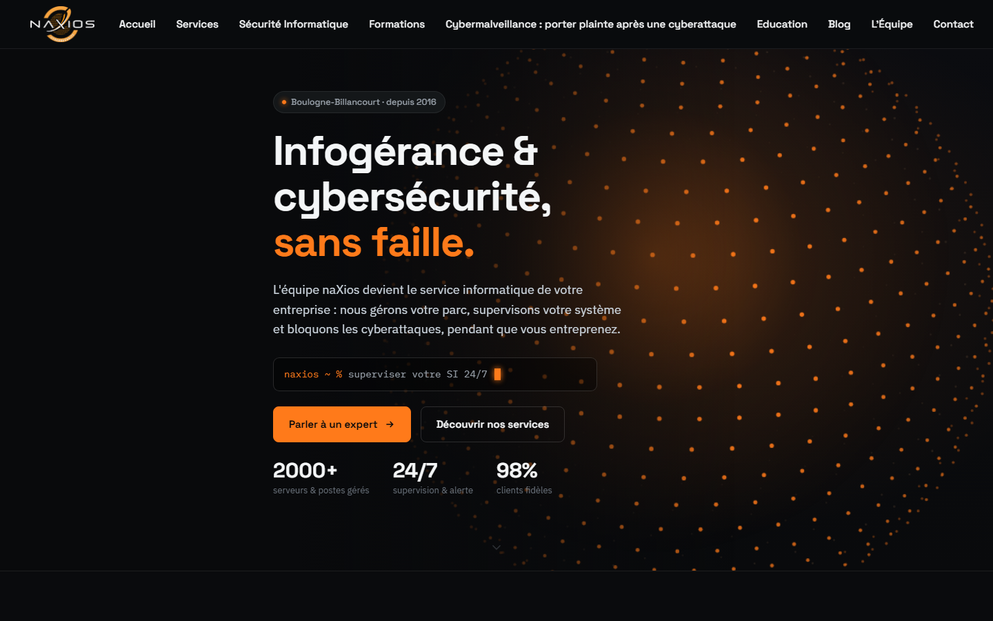 Aperçu du site de naXios