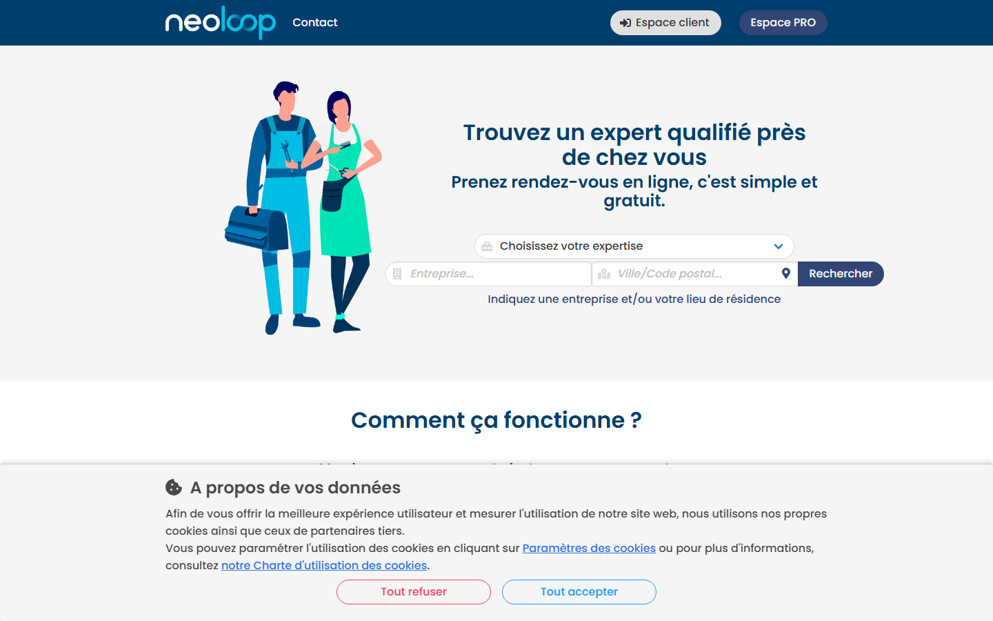Aperçu du site de NEOLOOP