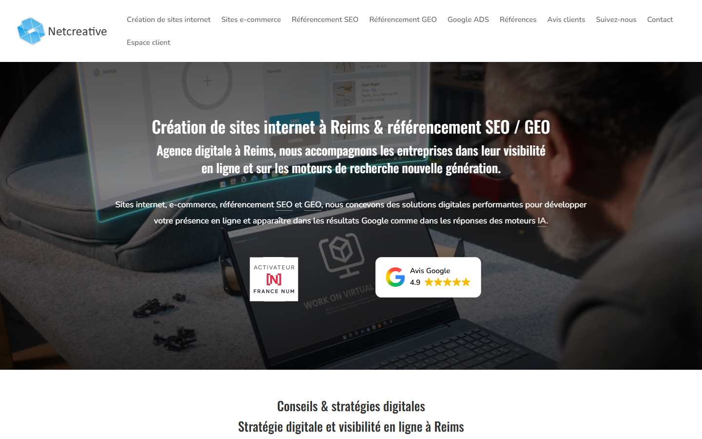 Aperçu du site de NETCREATIVE - PAGES ANNUAIRES