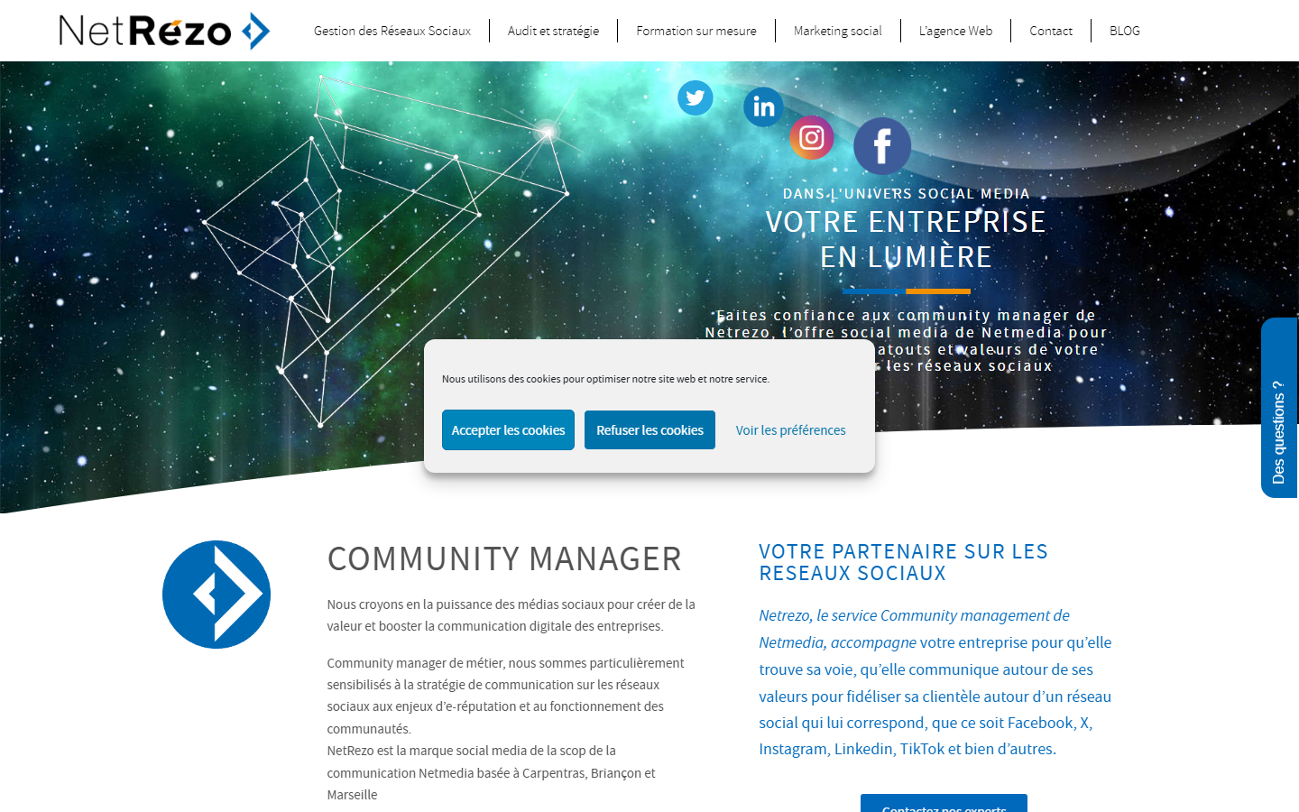 Aperçu du site de Netmedia
