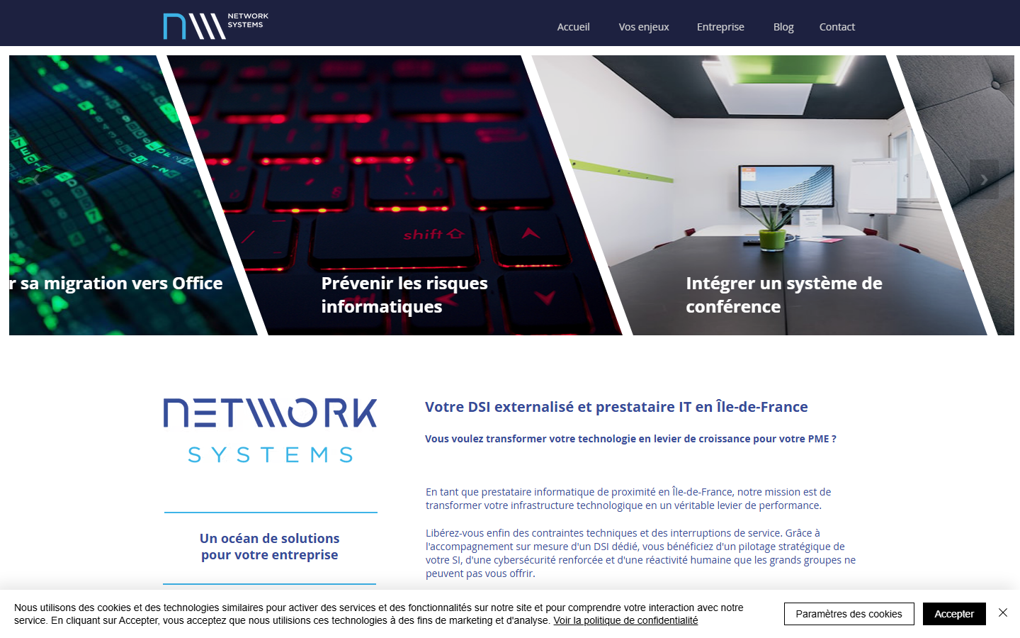 Aperçu du site de Network Systems