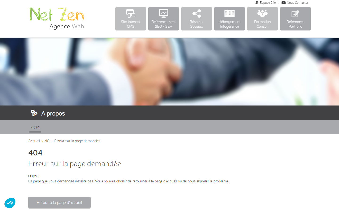 Aperçu du site de Agence Net Zen