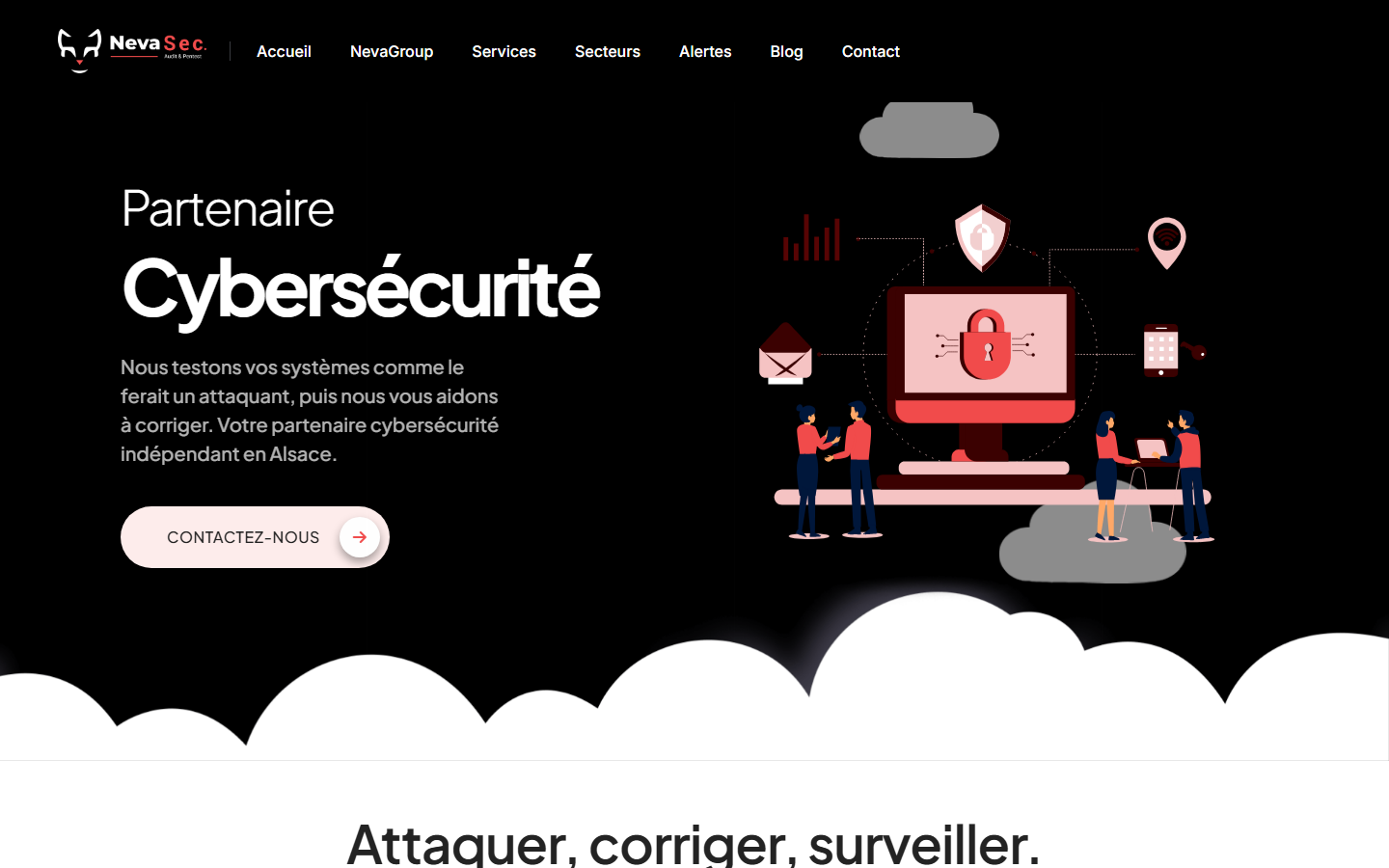Aperçu du site de NEVASEC