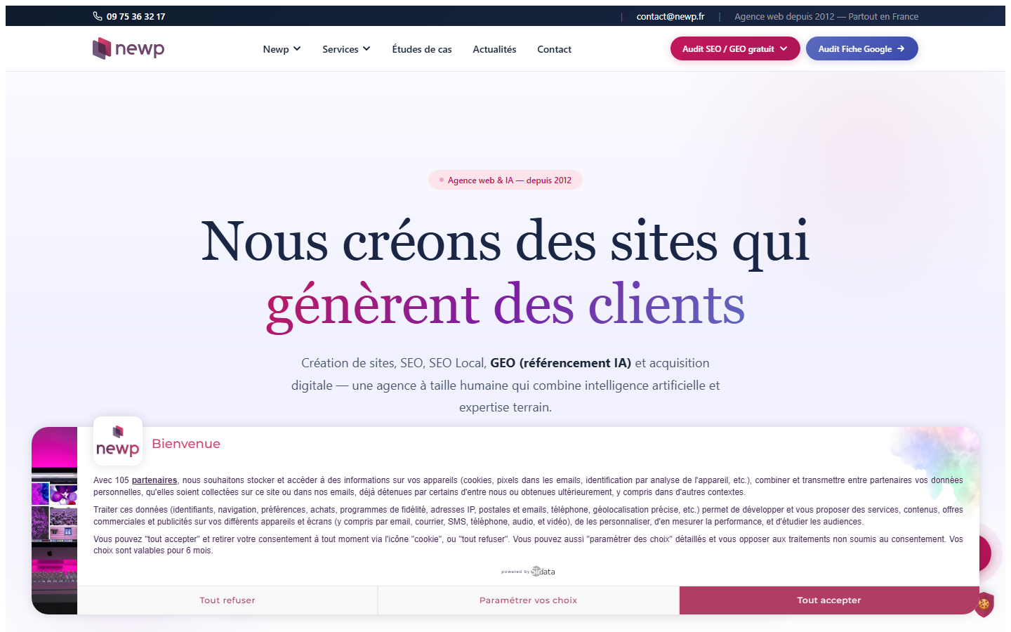 Aperçu du site de NEWP