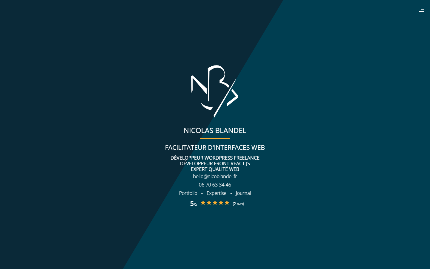 Aperçu du site de Nicolas Blandel - Freelance WordPress