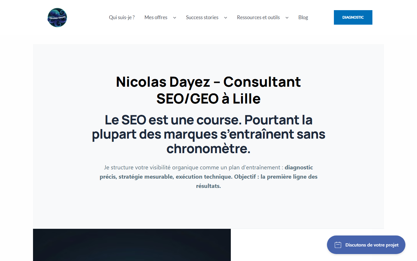 Aperçu du site de Nicolas Dayez