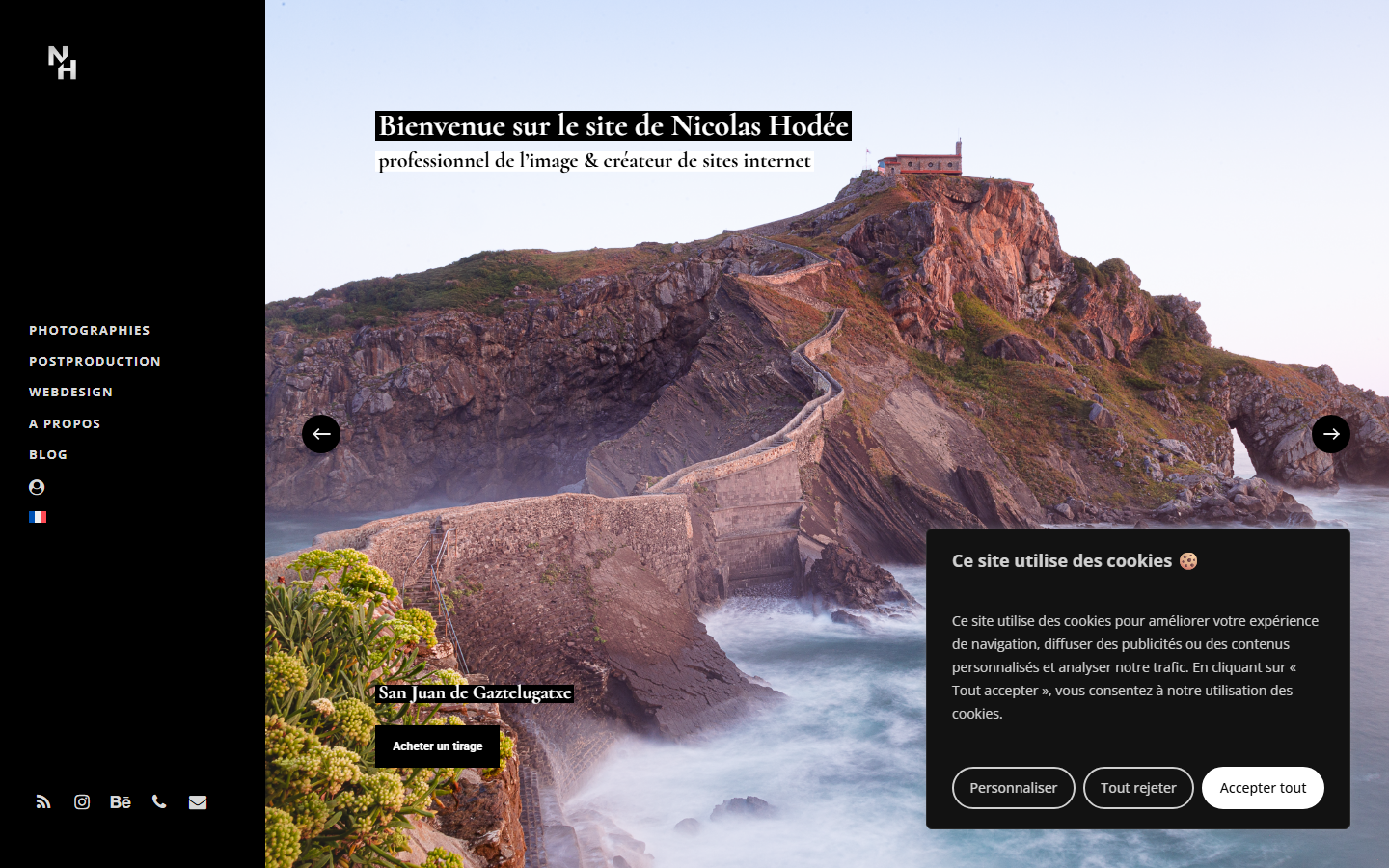 Aperçu du site de Nicolas Hodee Photographie