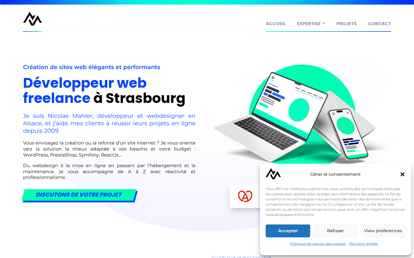 Aperçu du site de Nicolas MAHLER - Développeur web
