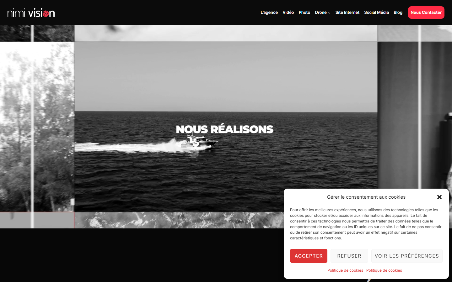 Aperçu du site de NIMI VISION