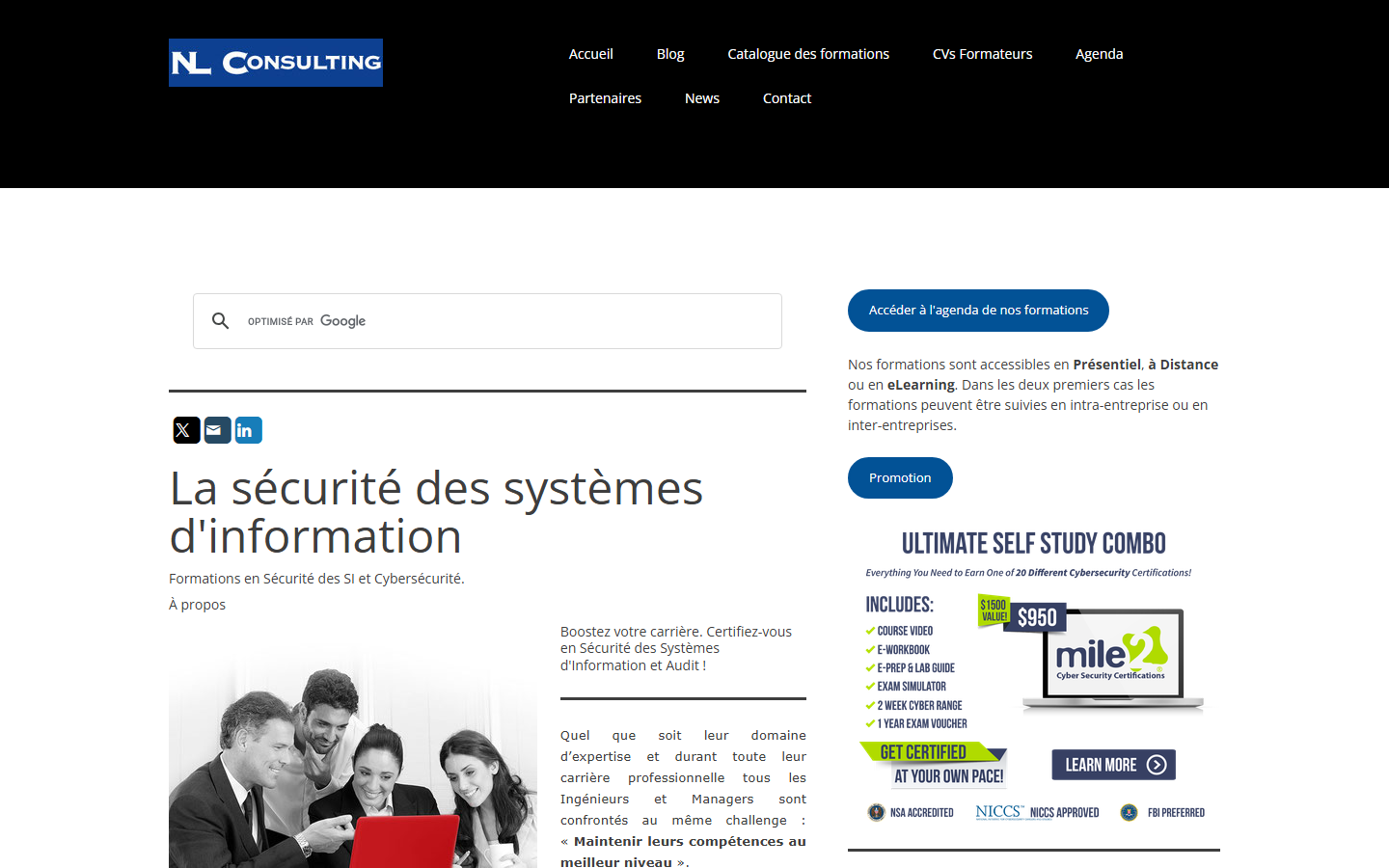 Aperçu du site de Nl Consulting