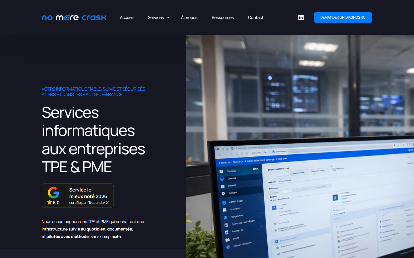 Aperçu du site de No More Crash
