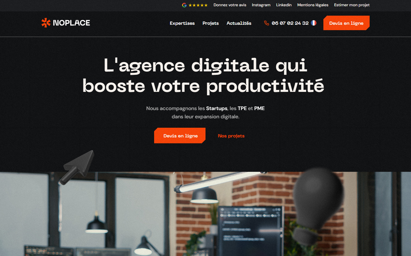 Aperçu du site de NOPLACE
