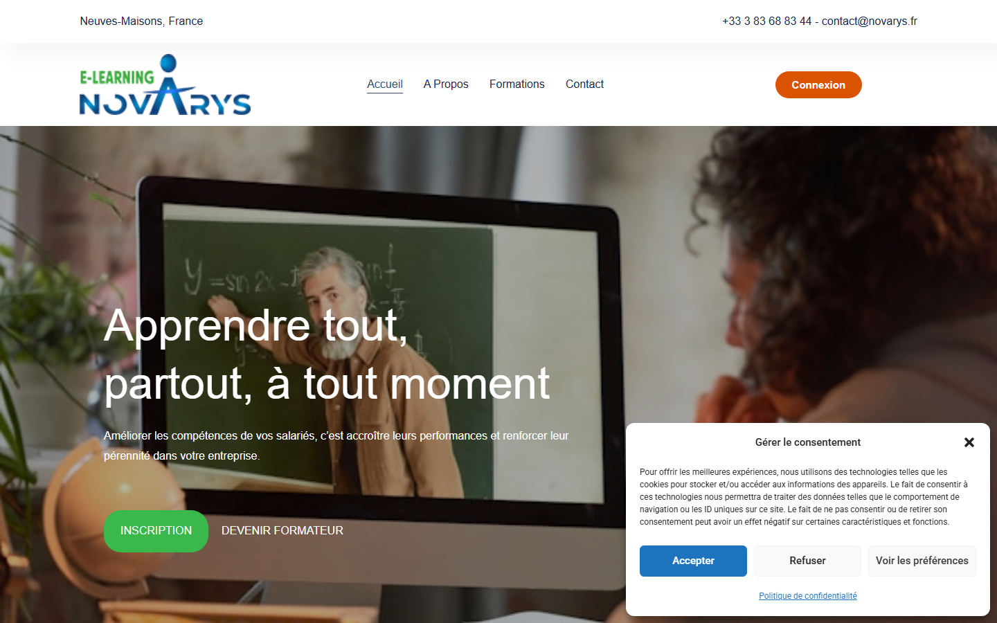 Aperçu du site de Novarys