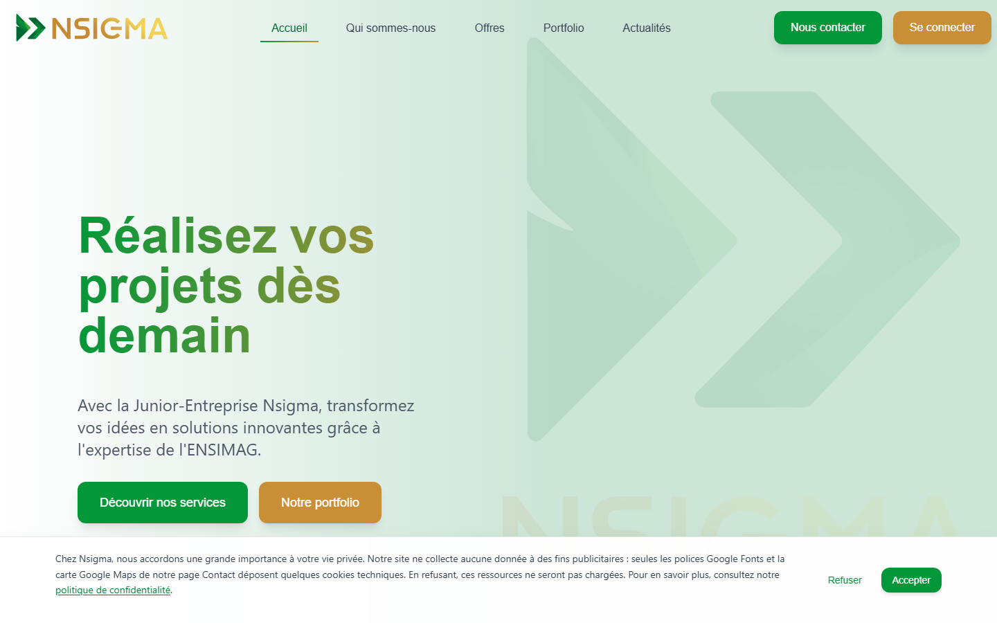 Aperçu du site de NSIGMA