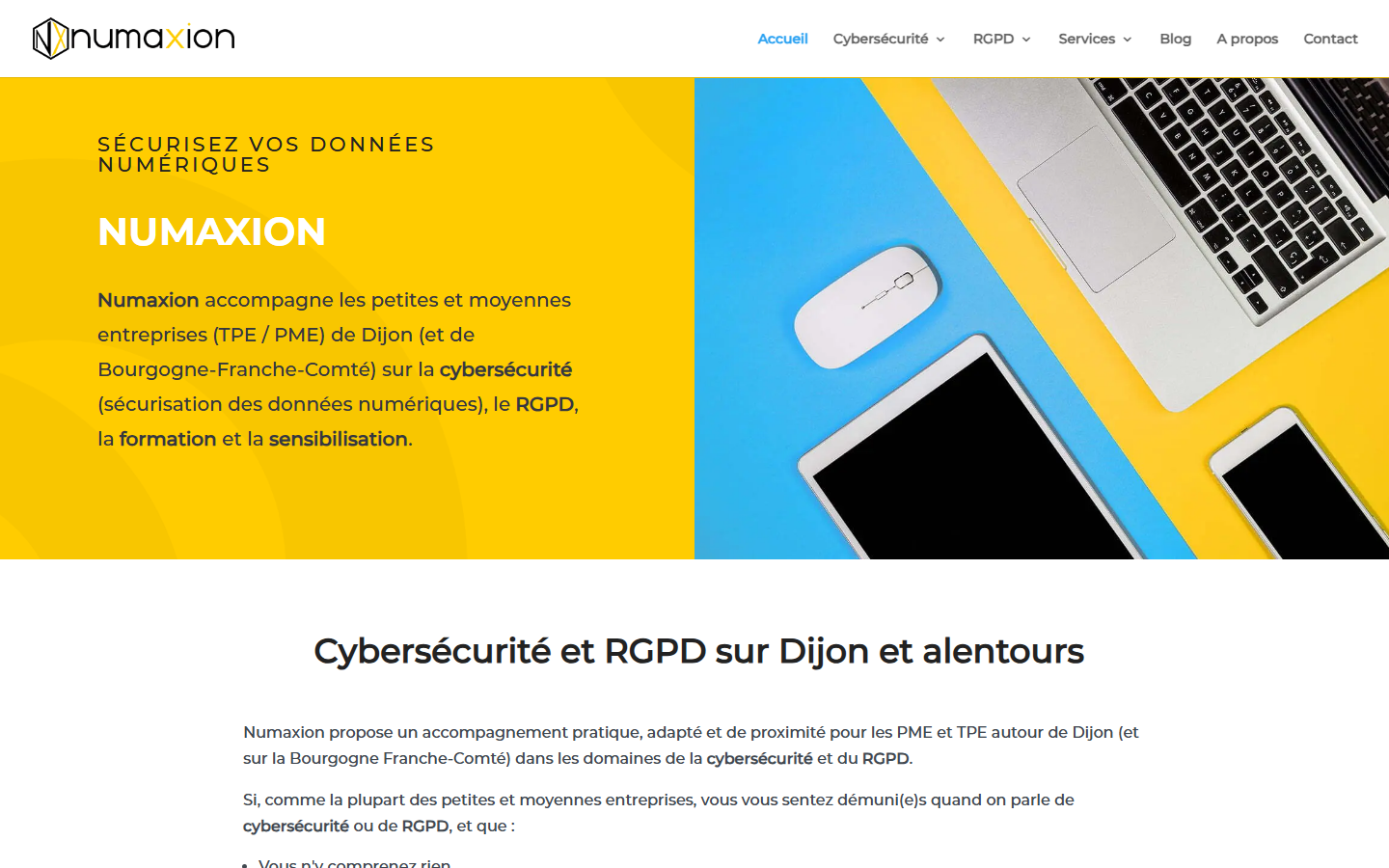 Aperçu du site de NUMAXION