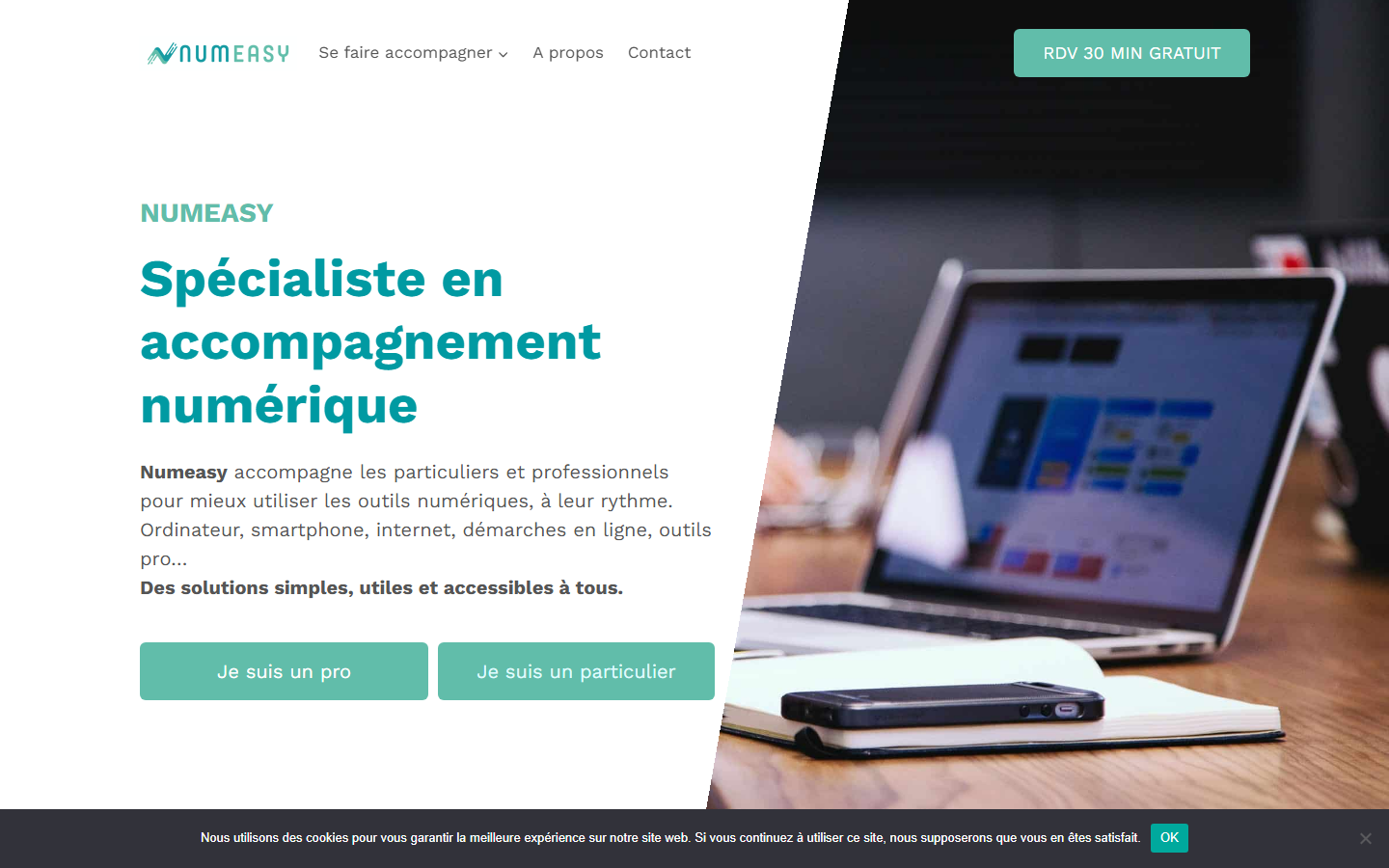 Aperçu du site de NUMEASY