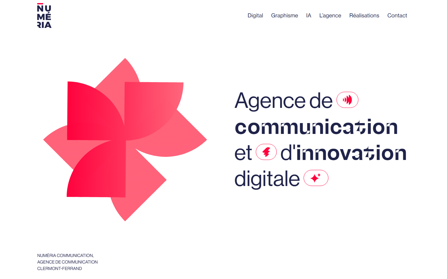 Aperçu du site de NUMERIA COMMUNICATION